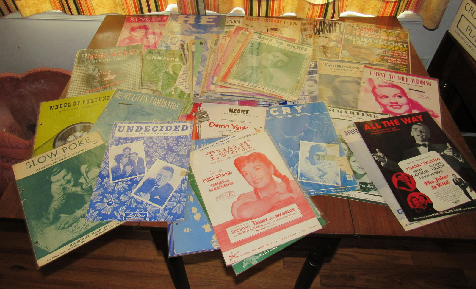 Box of Sheet Music: Getting all pictured on table