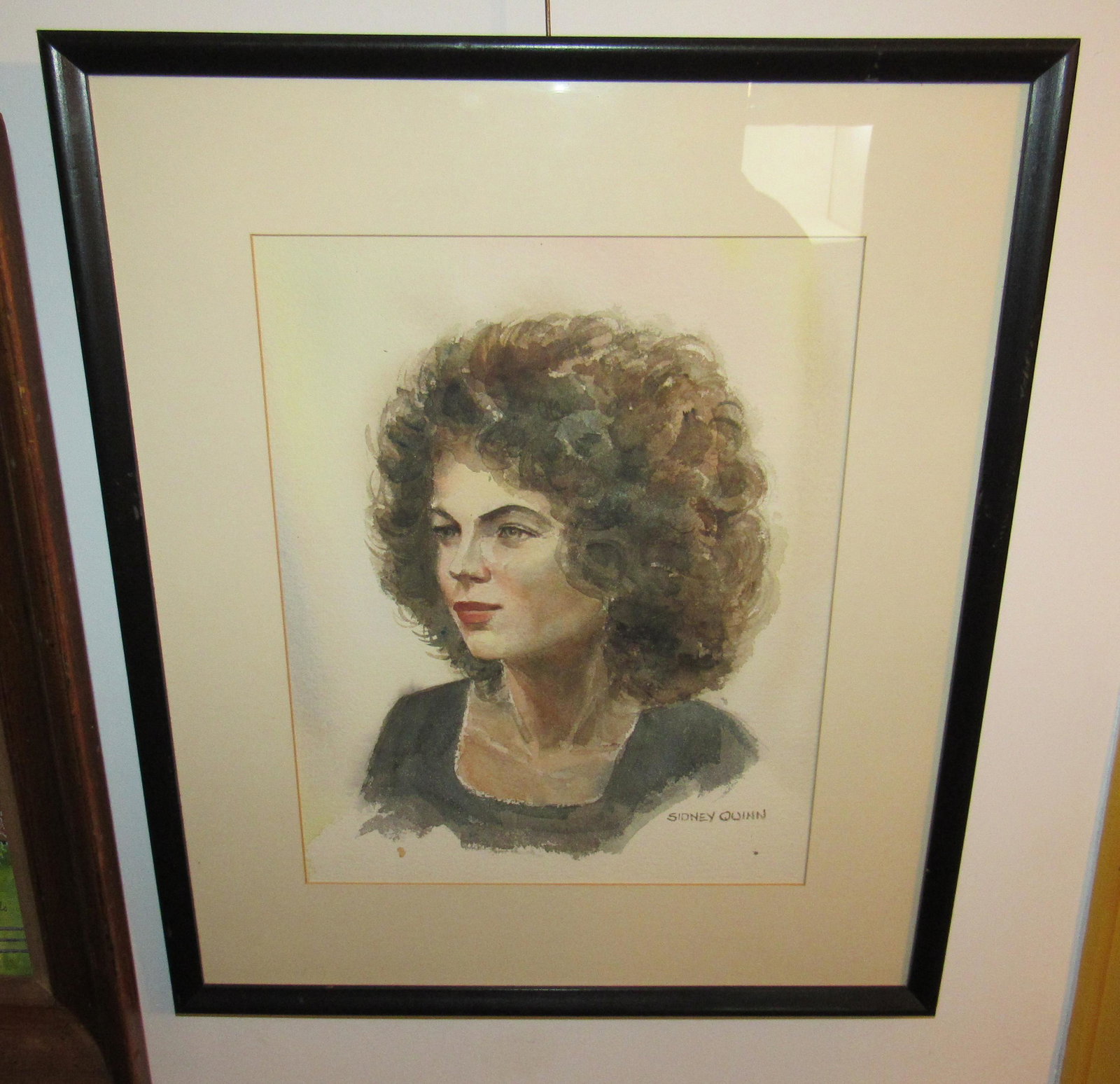 Sidney Quinn Portrait Watercolor Painting: Approx 19" x 22 1/2"
