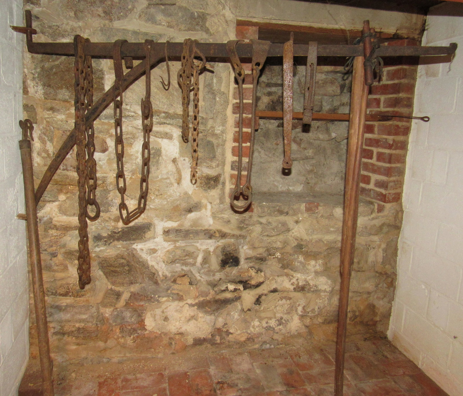 Fireplace Crane and Contents: Lot includes everything pictured.