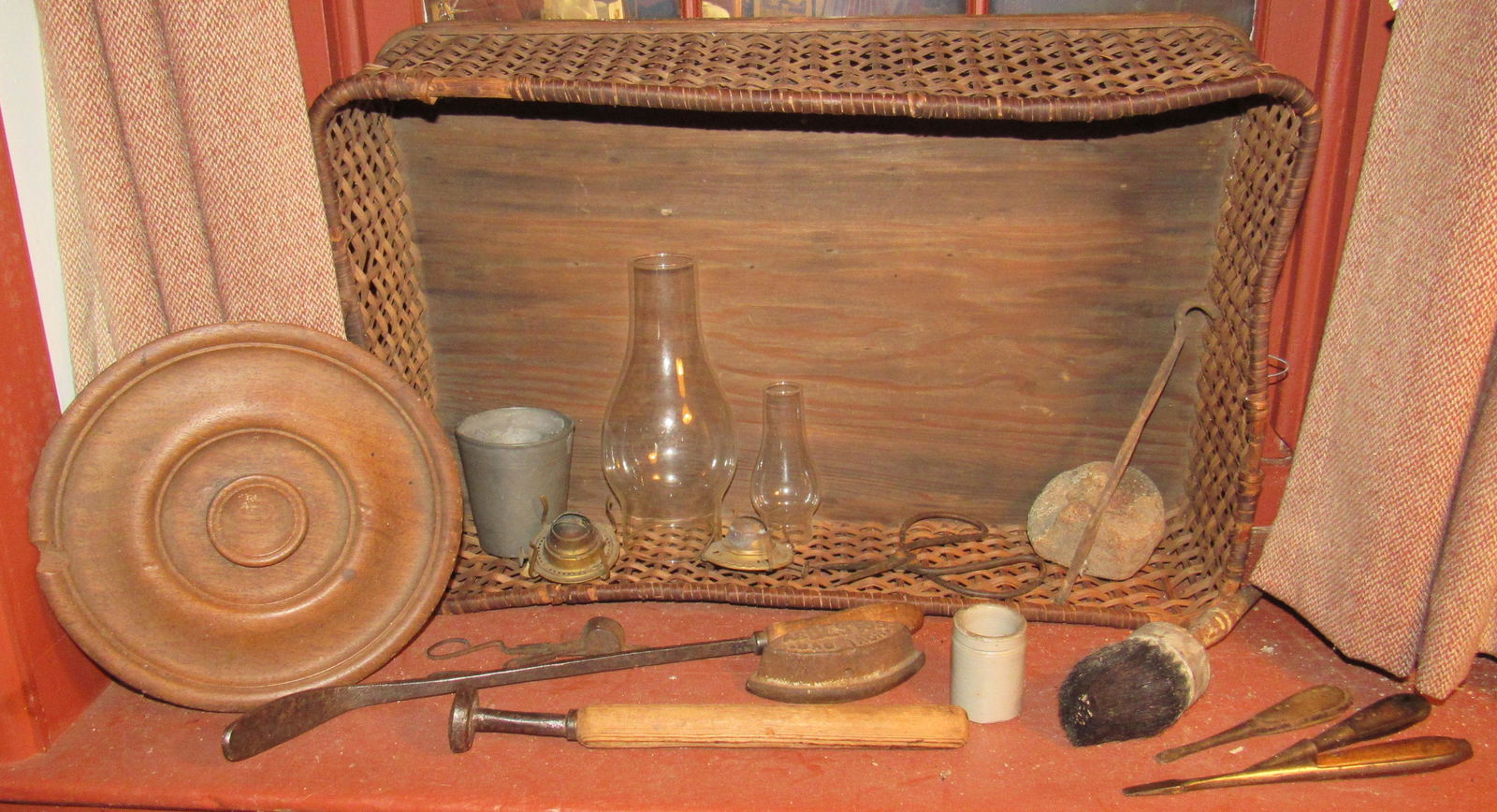 Peweter Cup Basket Tools Miniature Stoneware Crock: Getting all pictured.