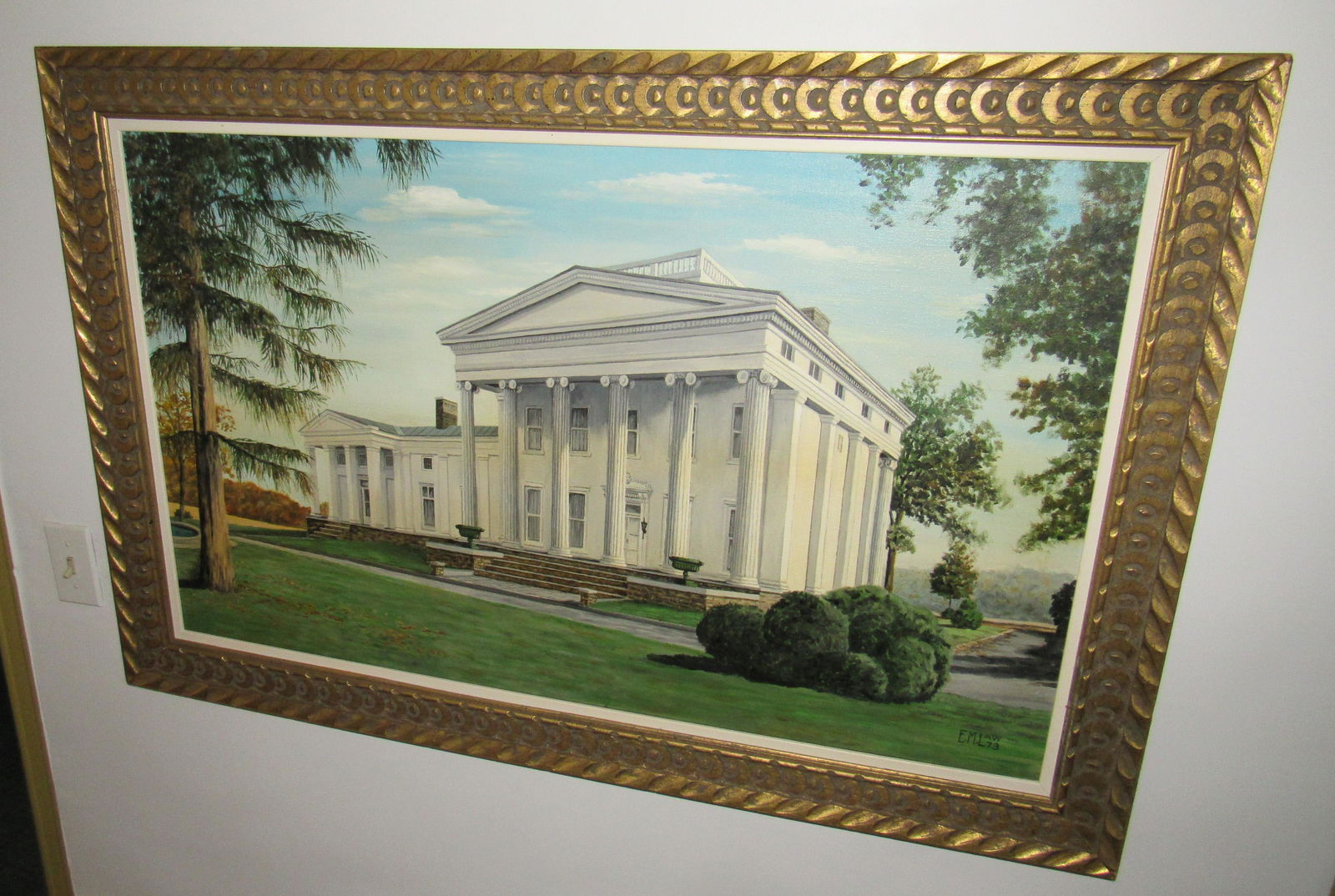 1973 Ellis M Law Fatland Oil on Canvas Painting: Approx 30 1/2" x 46 1/2"