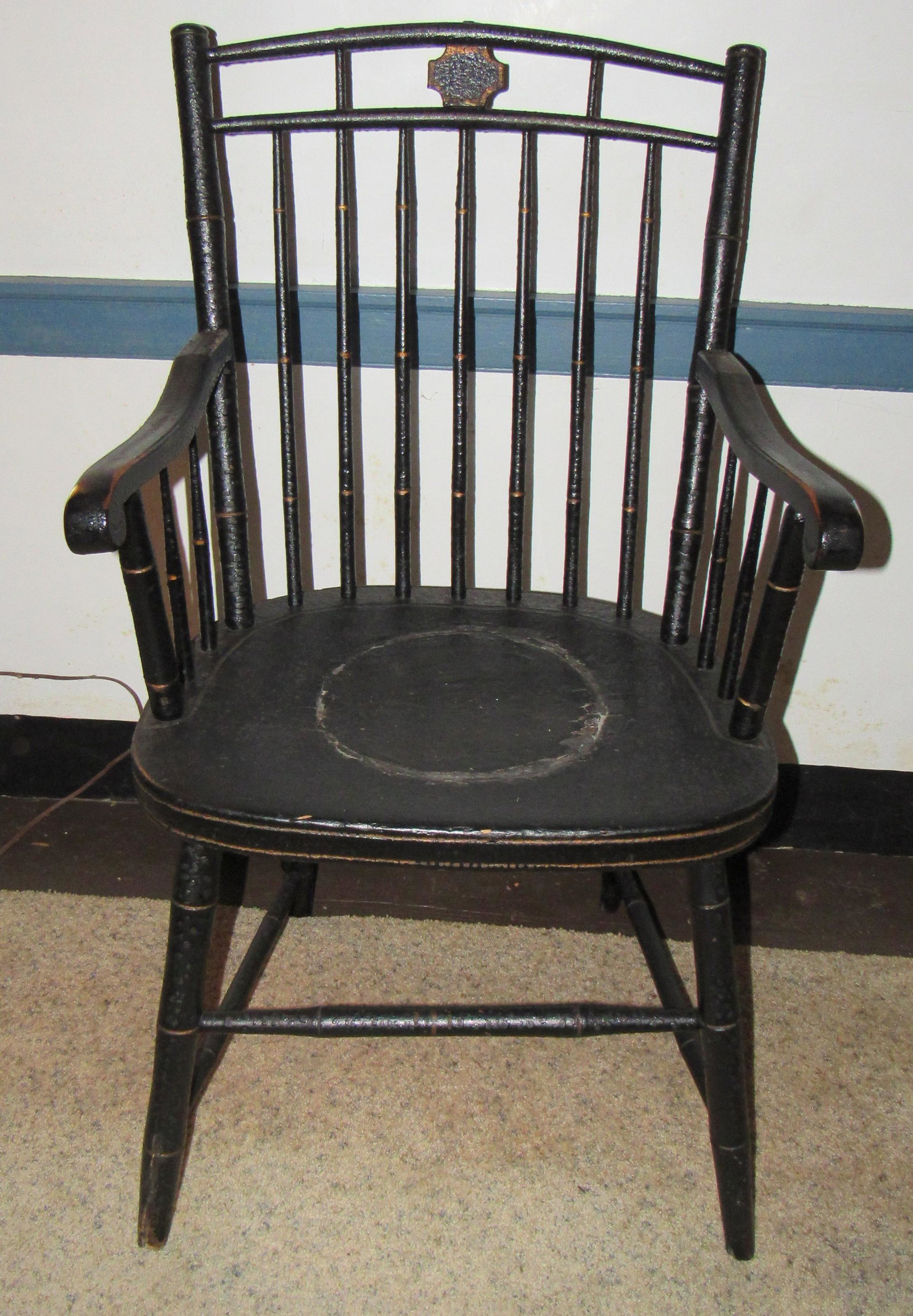 Windsor Converted Potty Chair w/ Black Alligator Paint: Apprx 37 1/2" tall
