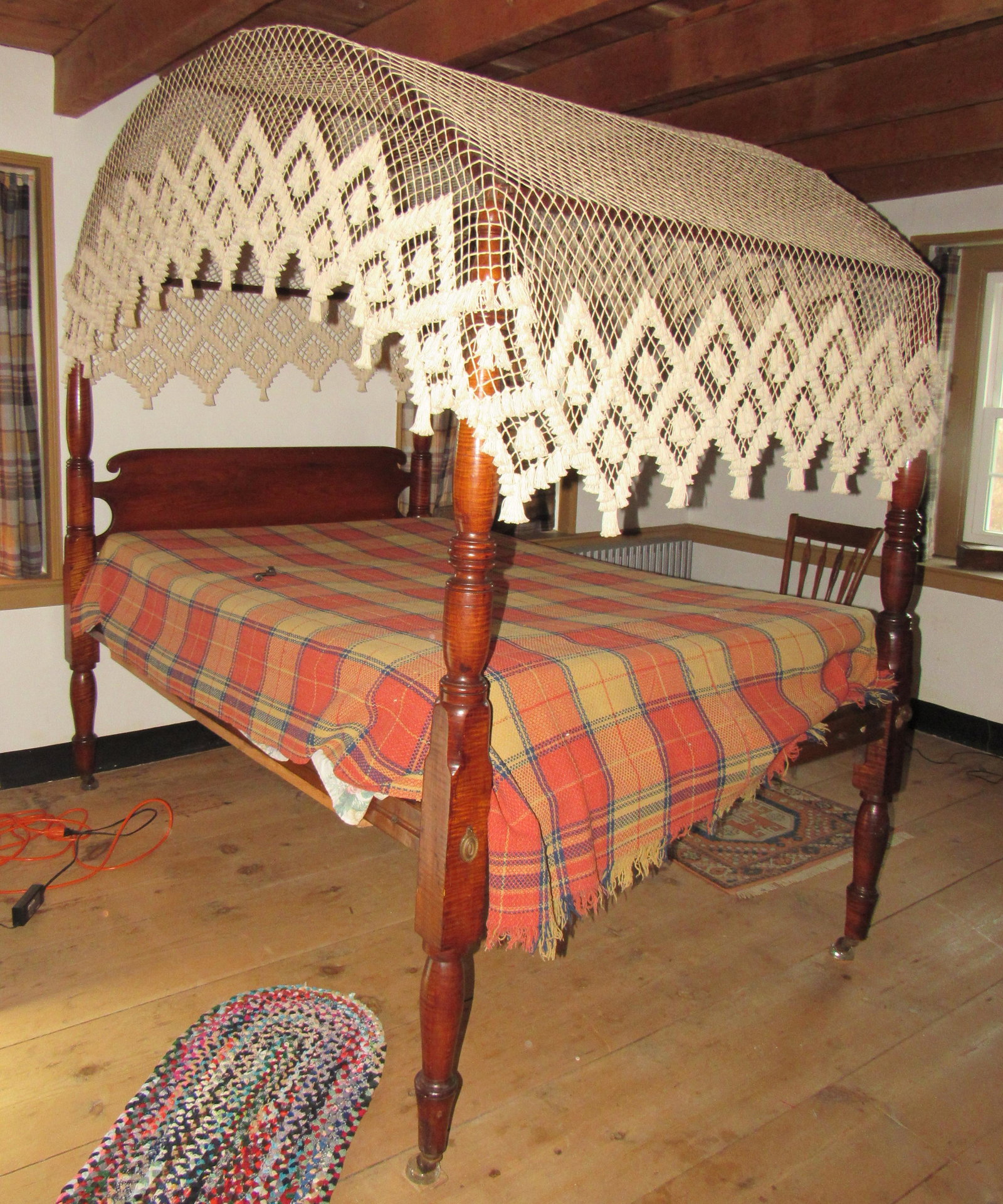 Canopy Bed: Approx 54 3/4" x 82 5/8" x 81 1/2" tall. Does not include coverlet. Sold seperately in next lot