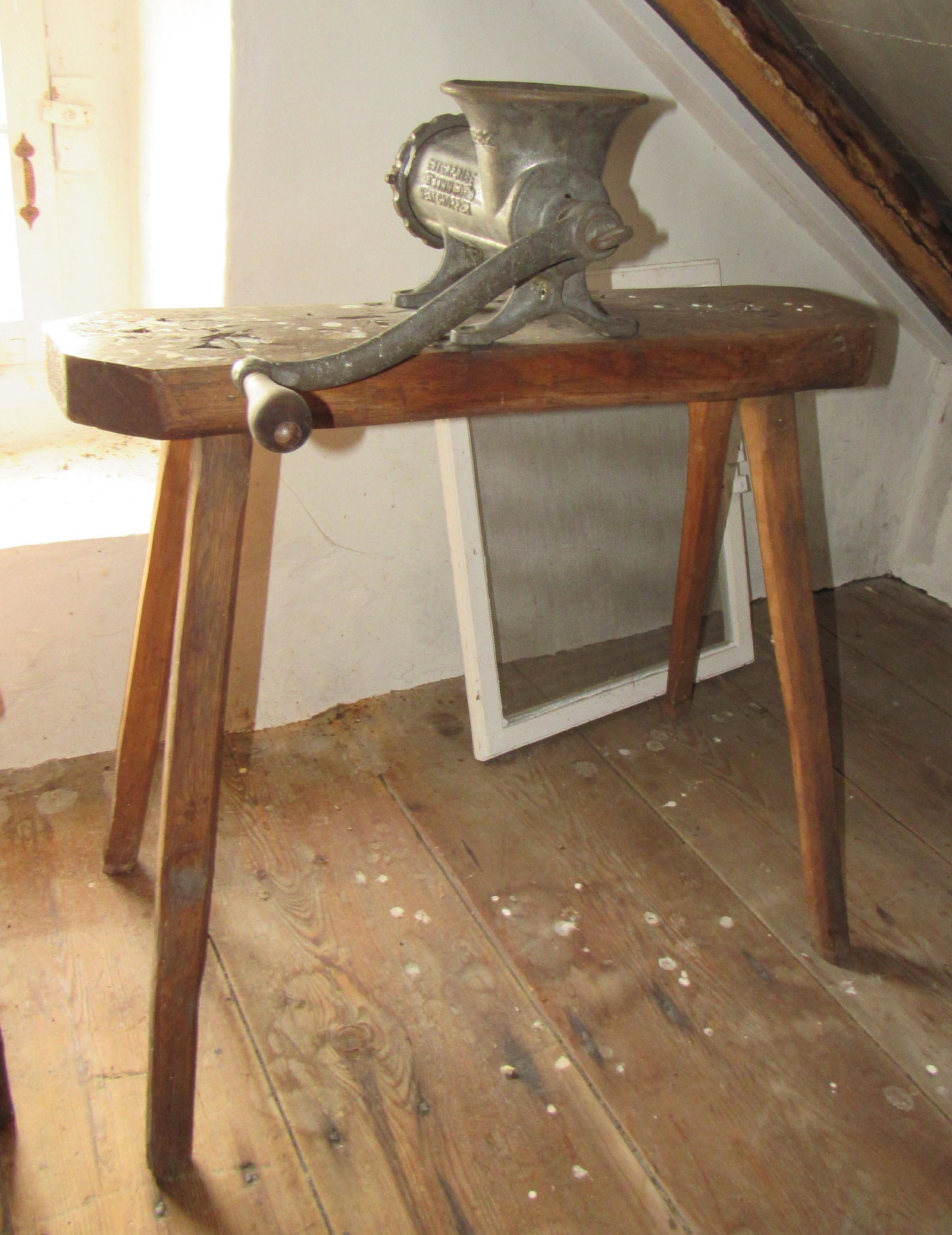 Enterprise No. 32 Meat Grinder on Stand: Stand is approx 8 1/2" x 31" x 26 1/2" tall