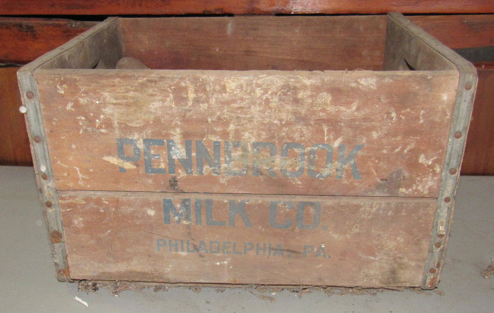 Pennbrook Wooden Milk Crate: Includes items in it