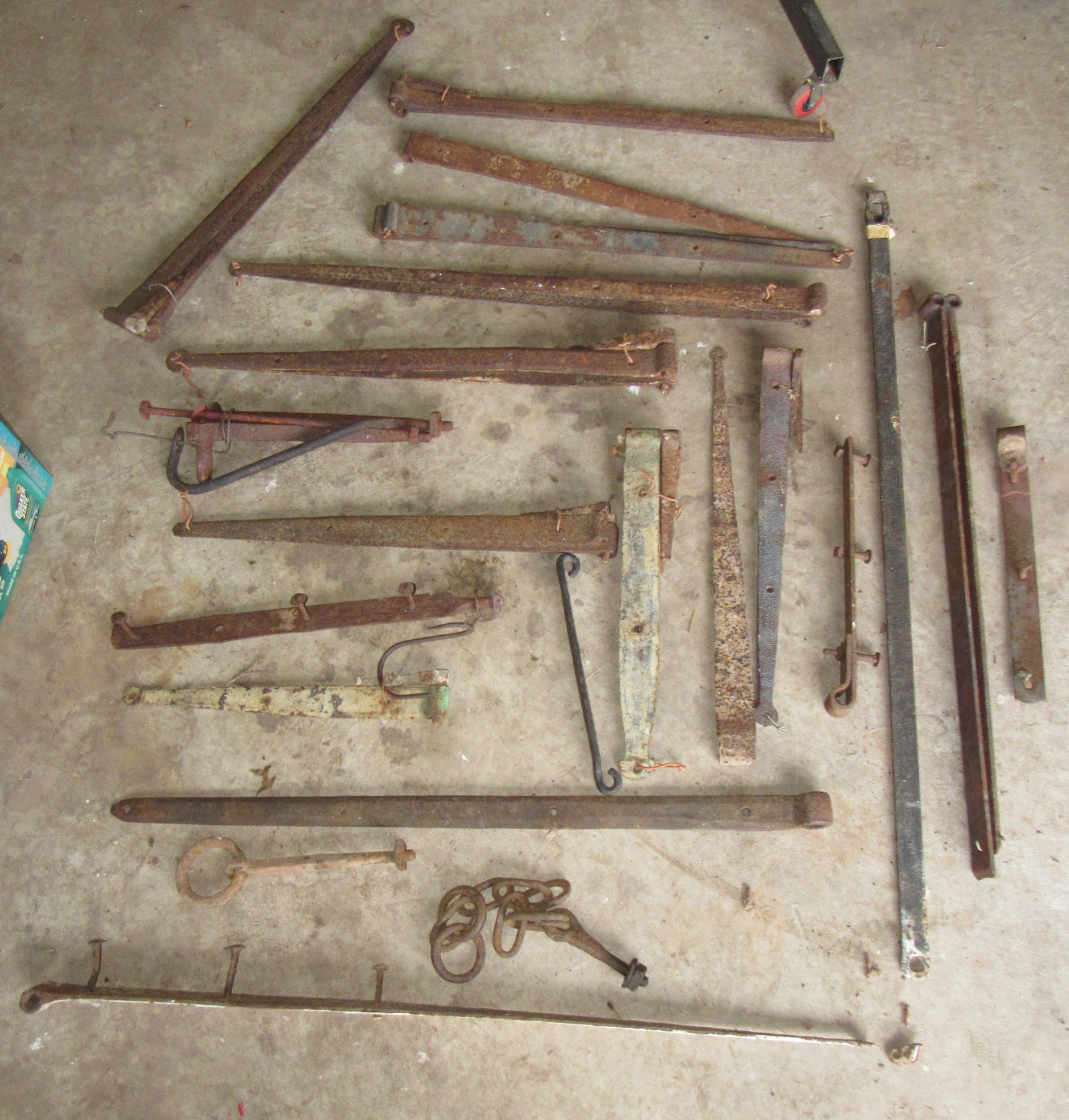 Lot of Antique Hinges: Longest is approx 40"