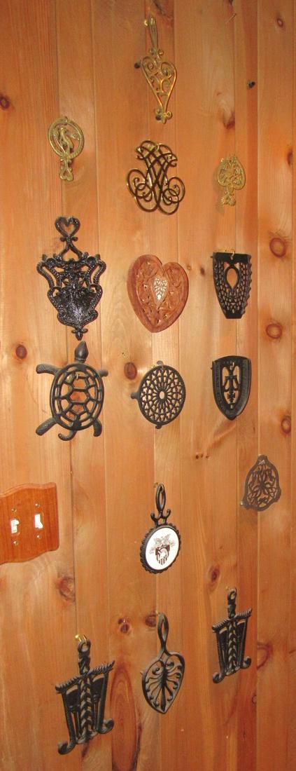 15 Cast Iron Brass & Wood Trivets: Getting all pictured