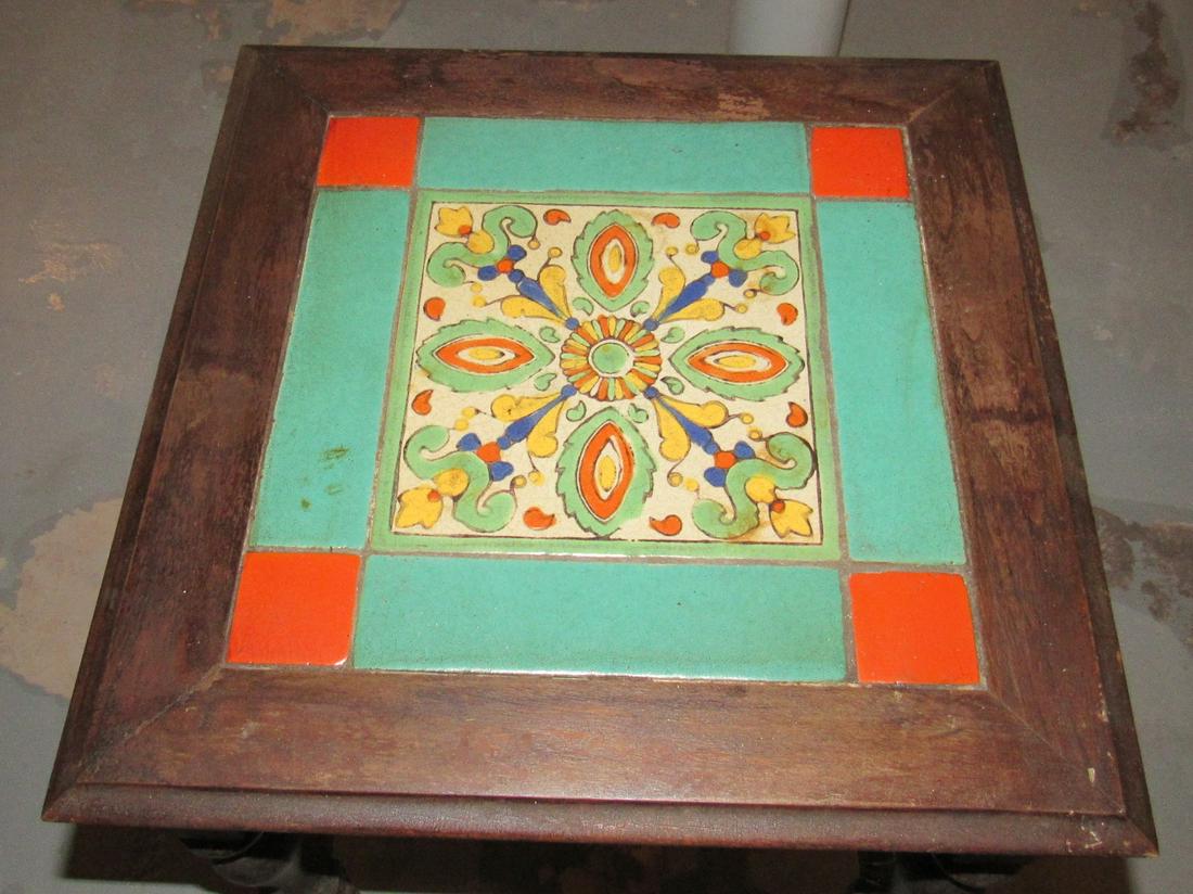 Table with Tile Top: Table is approx 17 1/2" x 17 1/2" x 20 1/2" tall