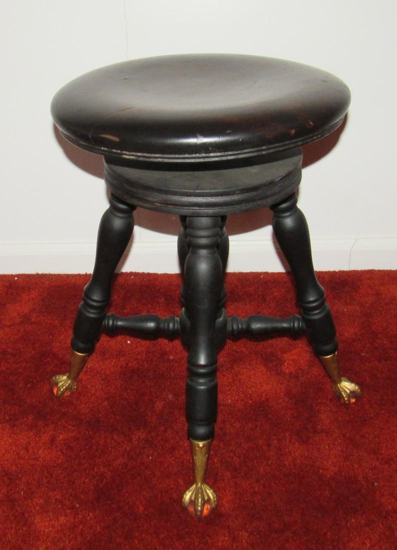 Piano Stool with Glass Ball and Claw Feet: Piano Stool