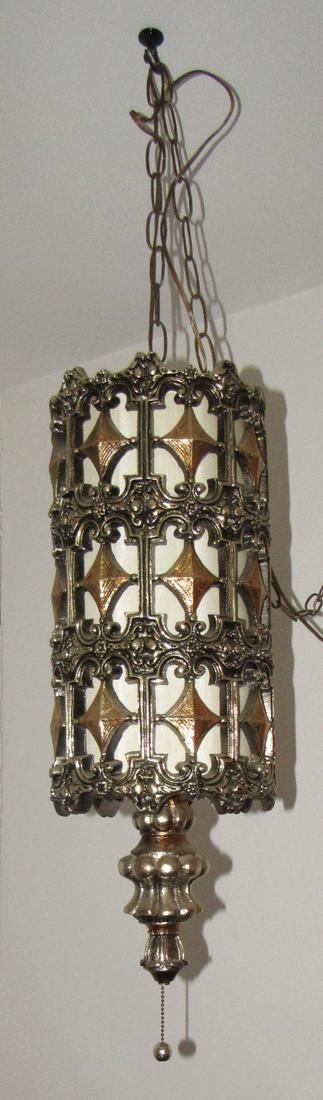 Vintage Mid Century Modern Hanging Lamp: Approx 24" tall and 9" in diameter