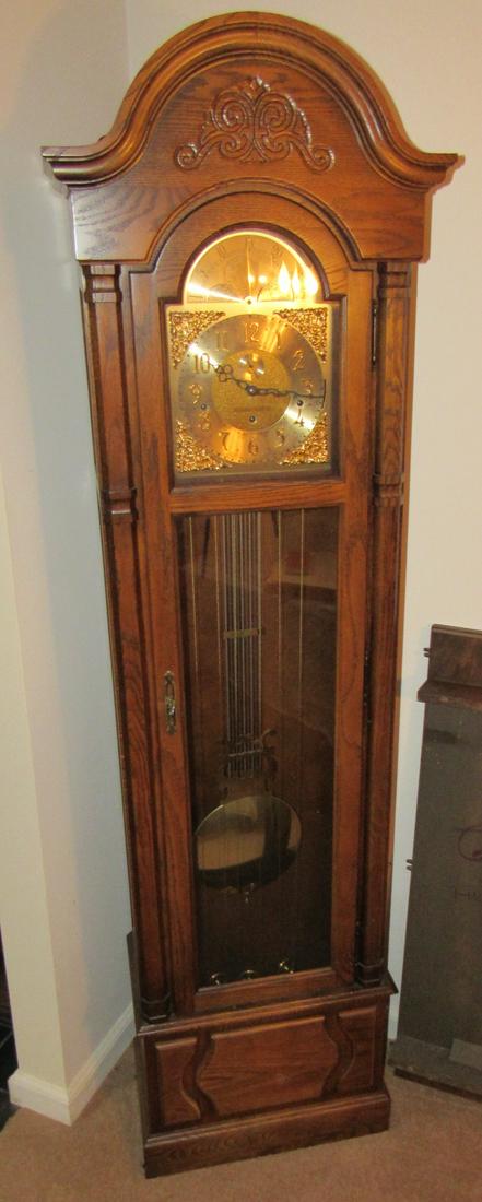Howard Miller Grandfather Clock: Approx 12" x 21 1/4" x 77" tall