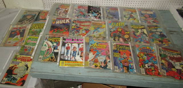 Superman Flash Master of Kung Fu Comics Mad Magazines: Lot includes all pictured on top of table.