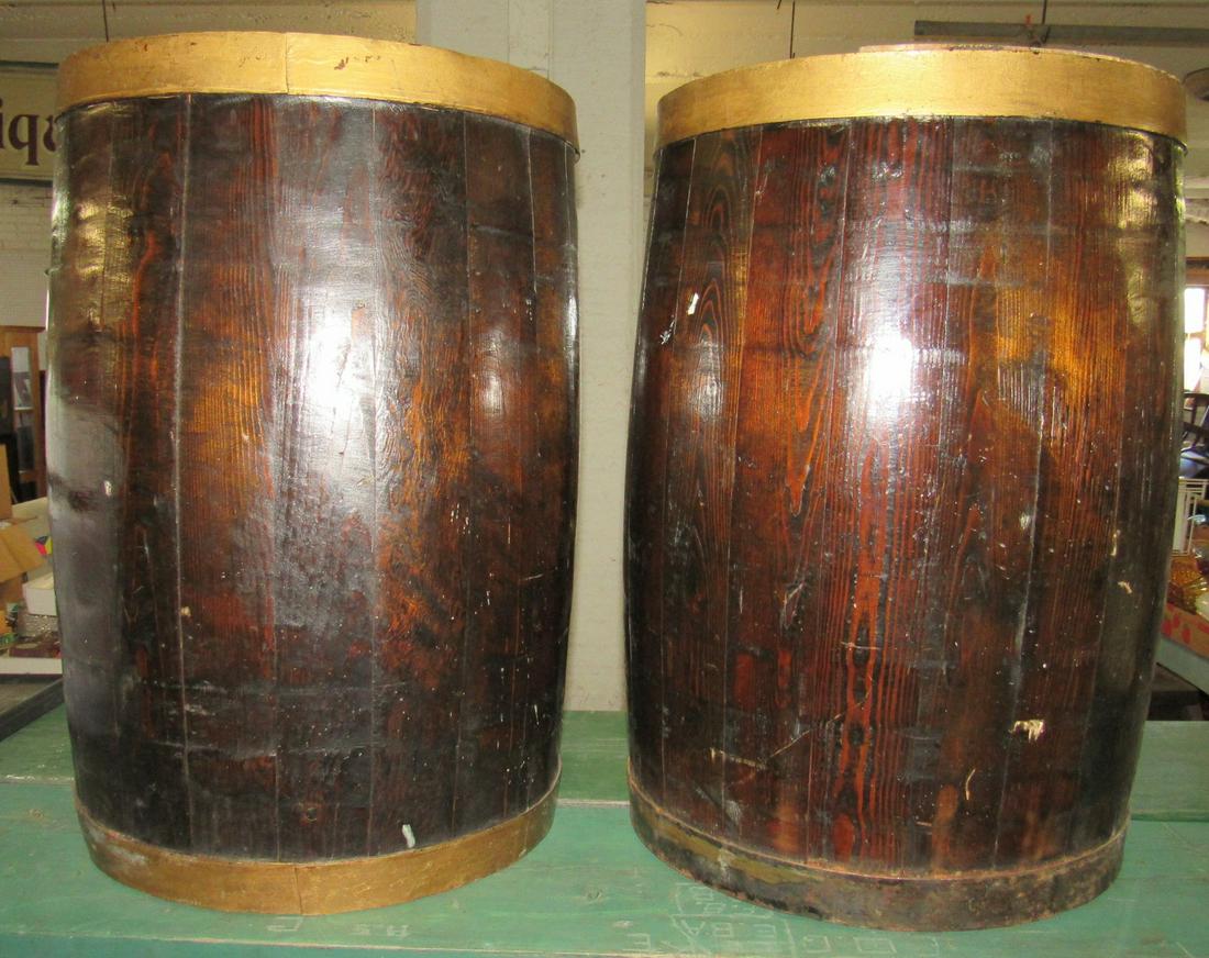 2 Wooden Drums: Approx 18" in diameter and 27" tall