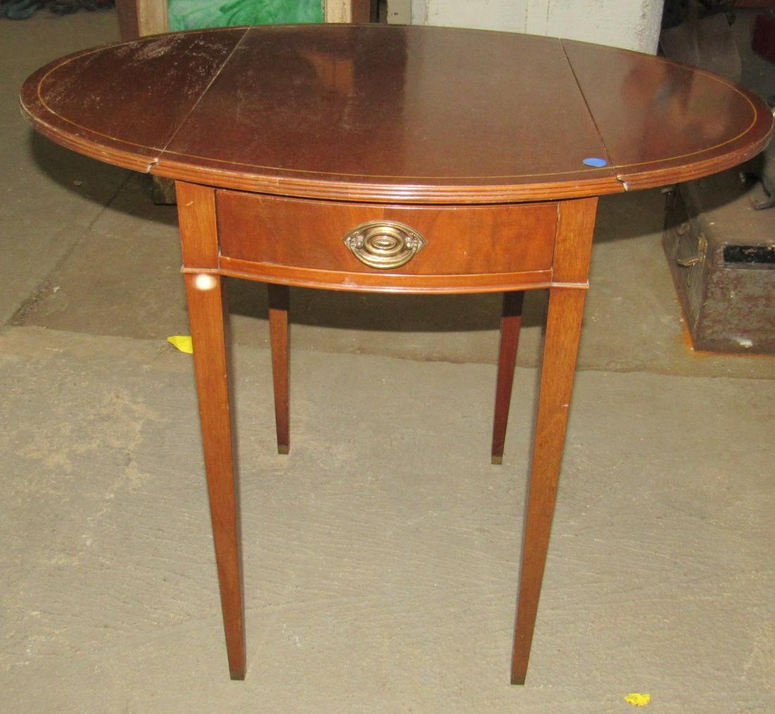 Mahogany Drop Leaf Side Table: Approx 21" x 29 3/4" ( open) x 25 1/4" tall.