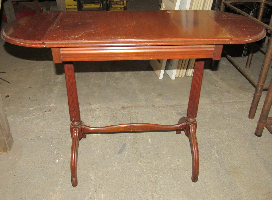 Drop Leaf Tea Table: Approx 16" x 40" (opened) x 28 1/2" tall.