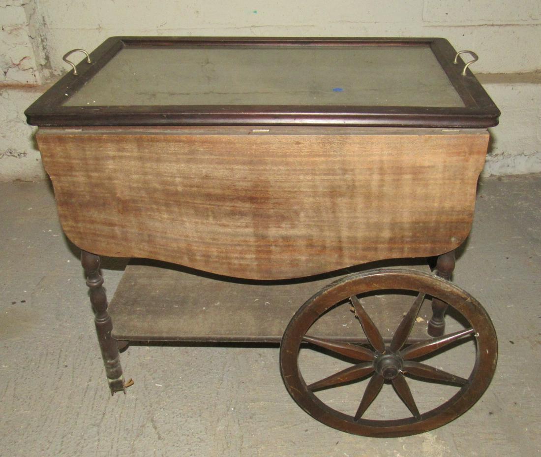Robert Mitchell Furniture Co. Tea Cart: Apprx 19" ( closed) x 29" x 27" tall.