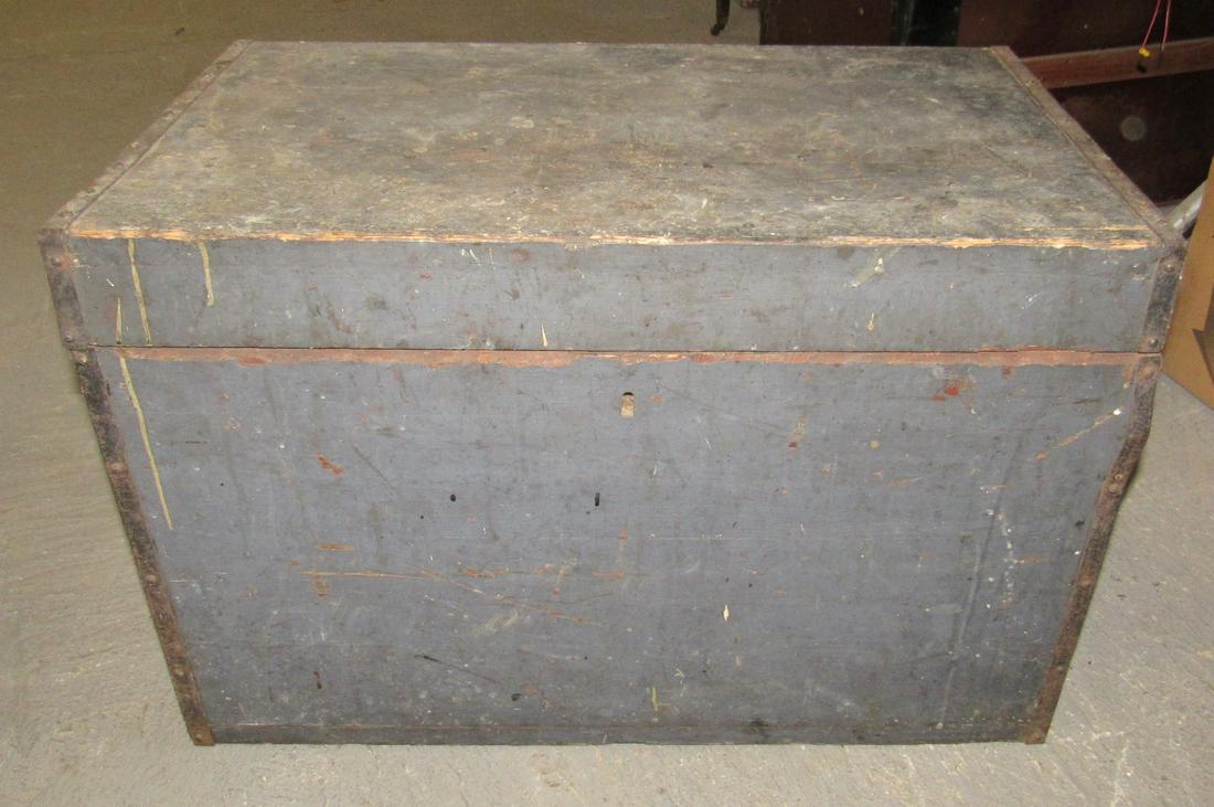 Wood Box in Blue Paint: Approx 17" x 29" x 19" tall