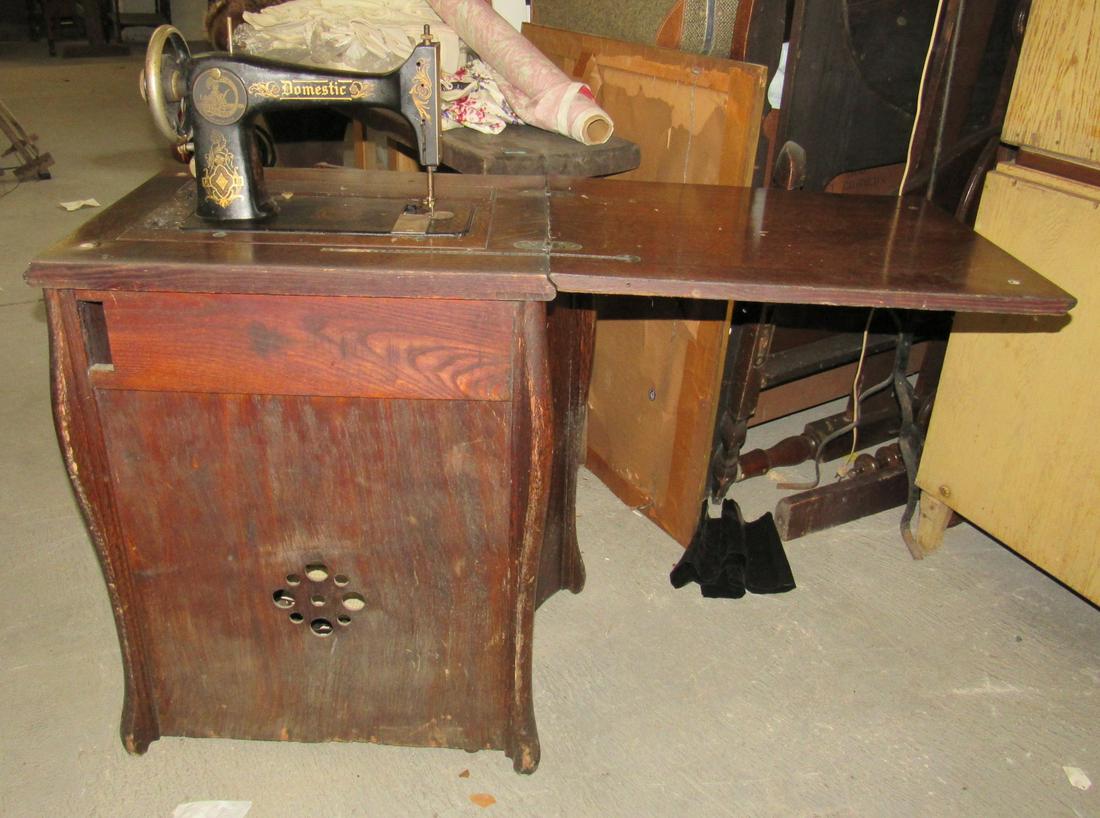 Domestic Vibrator Sewing Machine: Cabinet is approx 20" x 23 1/2" x 31" tall.