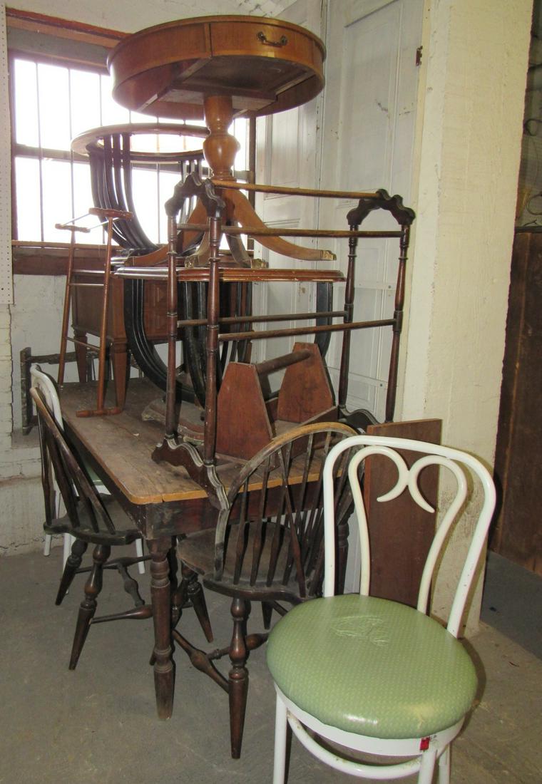 Farm Table Wooden Tote Furniture Pile Lot: Getting all pictured. Must take all