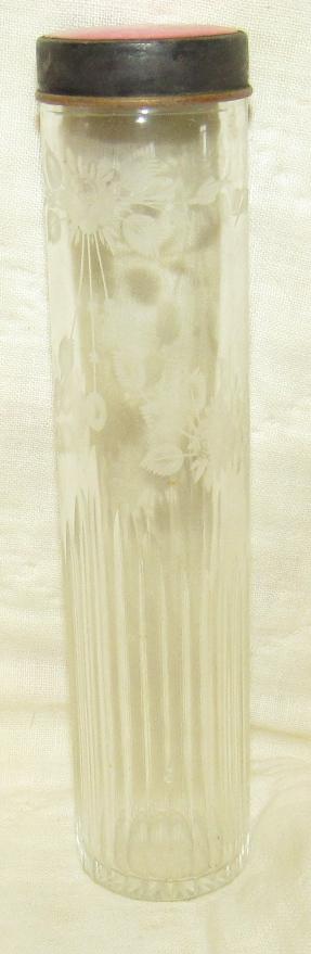Vanity Jar: Approx 1 3/8" x 6 1/4" tall