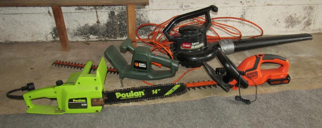 Poulan 1420 Electric Chainsaw Toro Blower & Trimmers: Getting all 4 pictured.