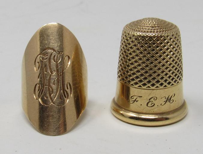 1908 Ring and Thimble Marked 814: Getting both pictured