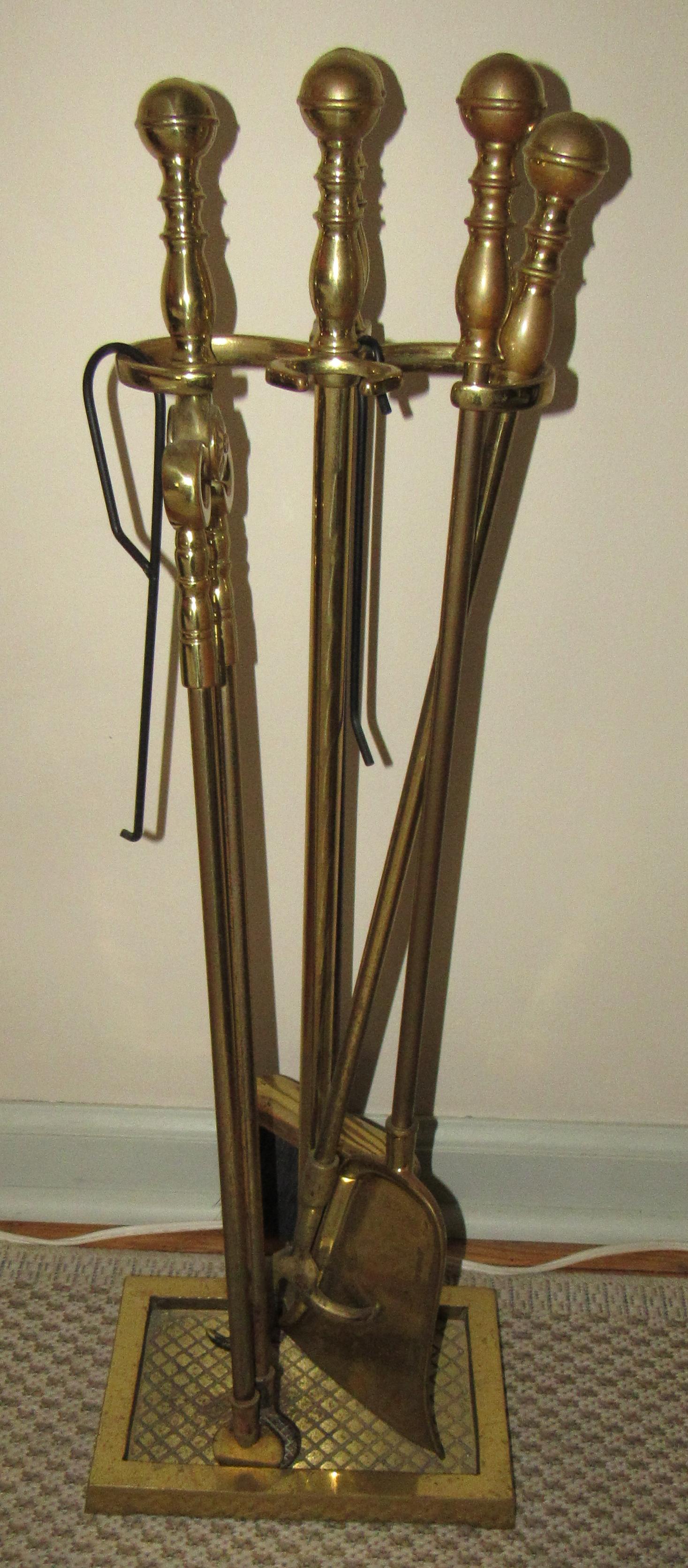 Heavy Brass Fireplace Tools: Getting all pictured
