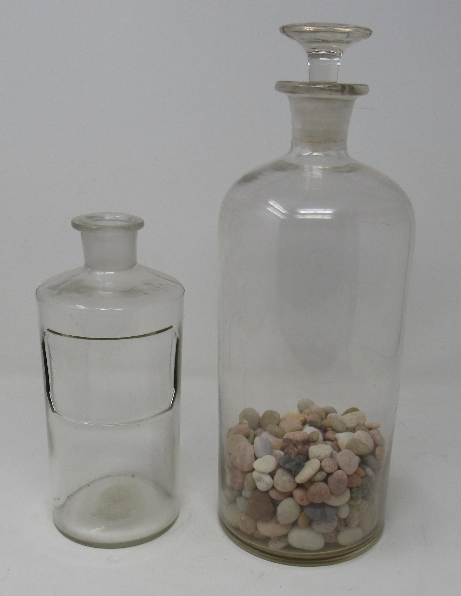 2 Apothecary Bottles: Tallest is approx 12 1/2" tall