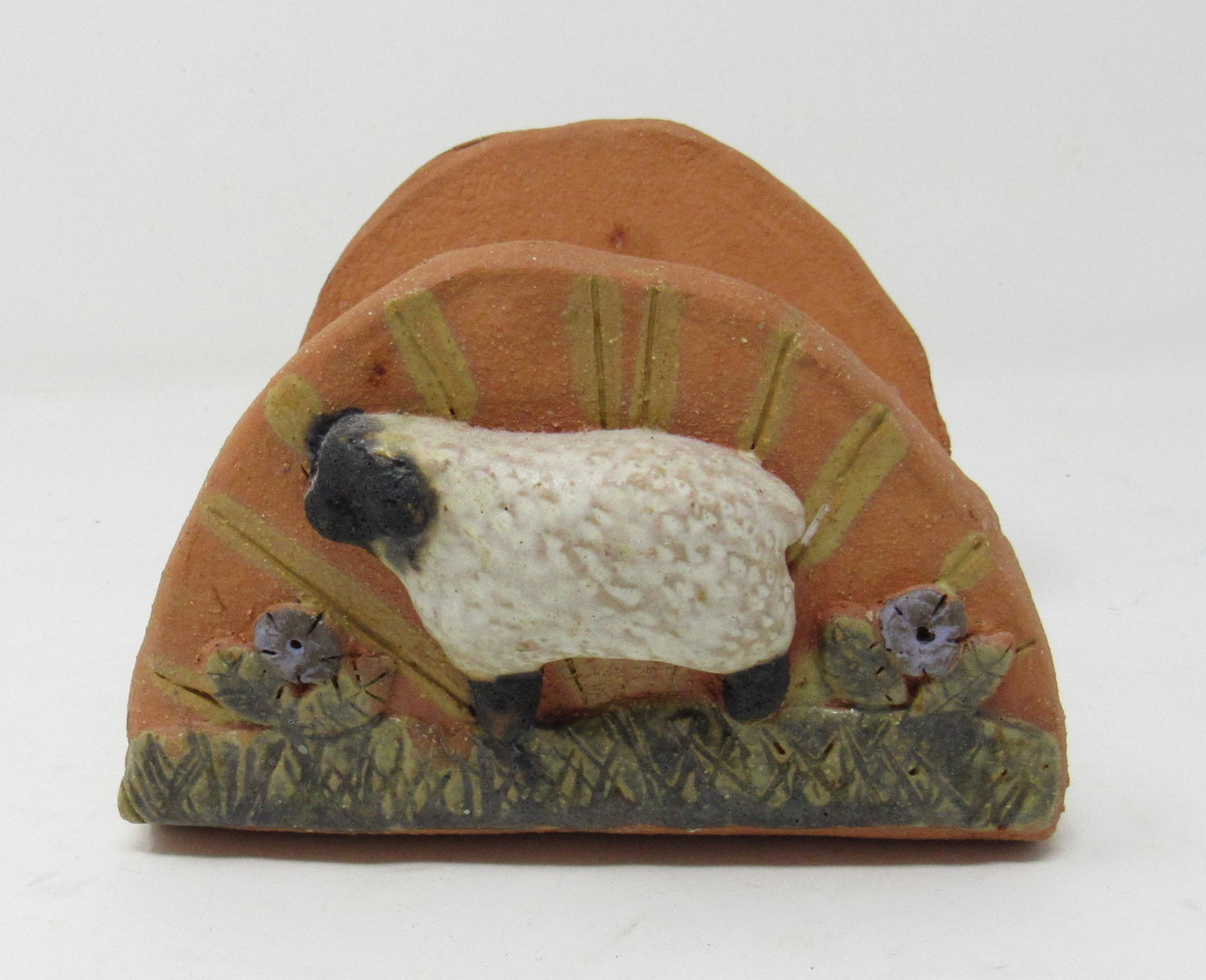 S McKenzie Schmitt Sheep Napkin Holder: Approx 5" x 6" x 4 1/4" tall