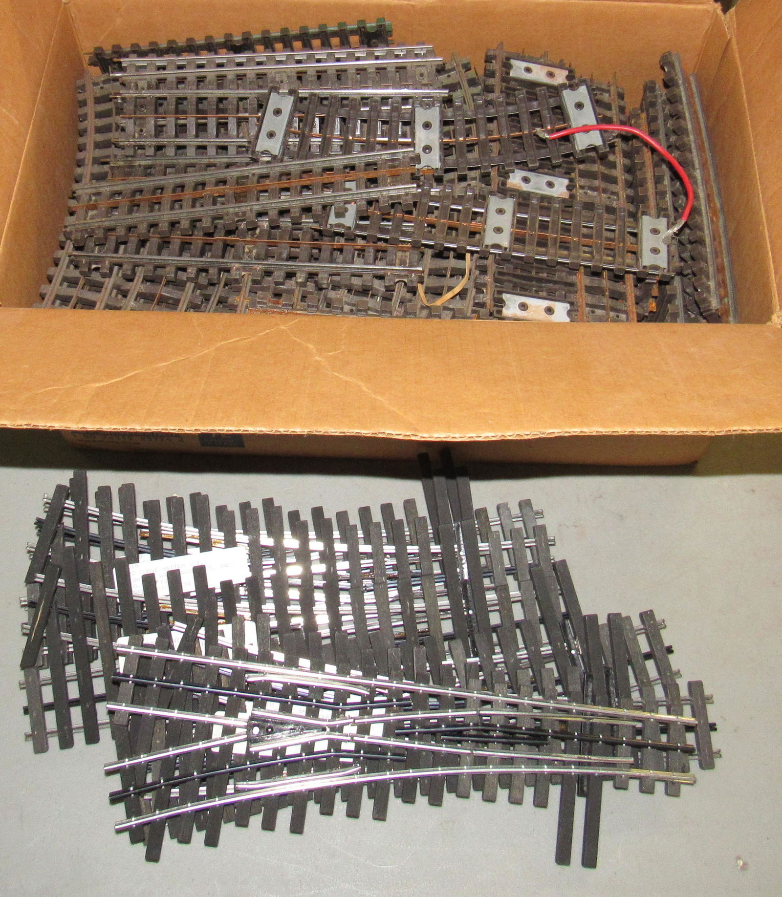 Box Full of Track: Box is approx 10" x 19" x 8" tall and full !