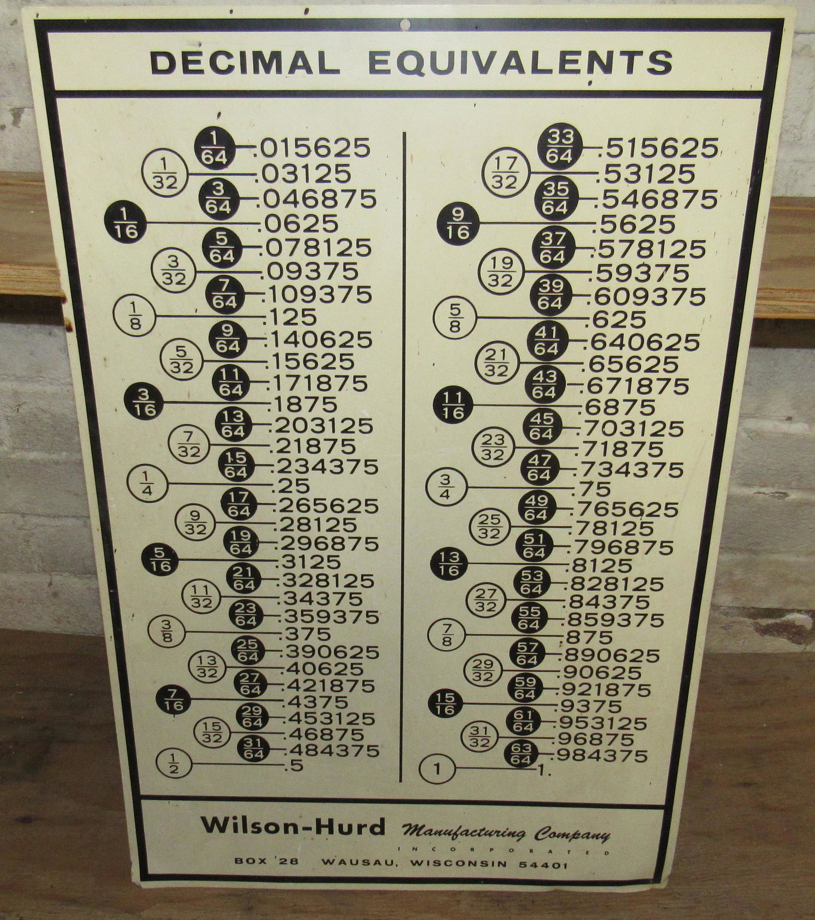 Wilson-Hurd Metal Shop Sign: Approx 16" x 24"