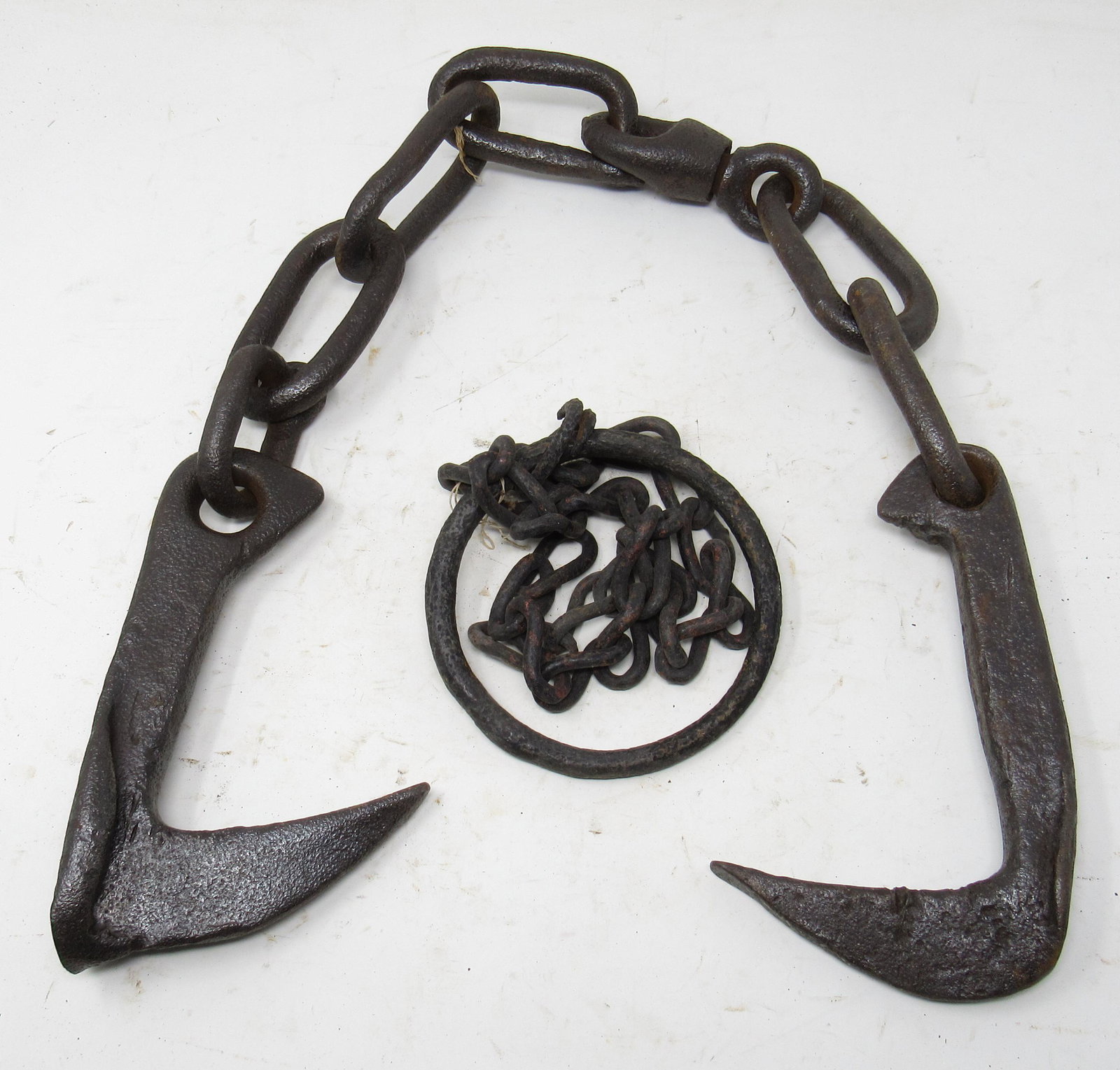 Hand Wrought Log Chain: Approx 33 1/2" long. Also includes ring