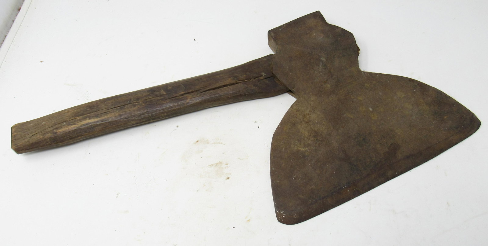 Broad Axe: Head is approx 11" wide ( blade) and 10" long. Total length is approx 21 1/2"