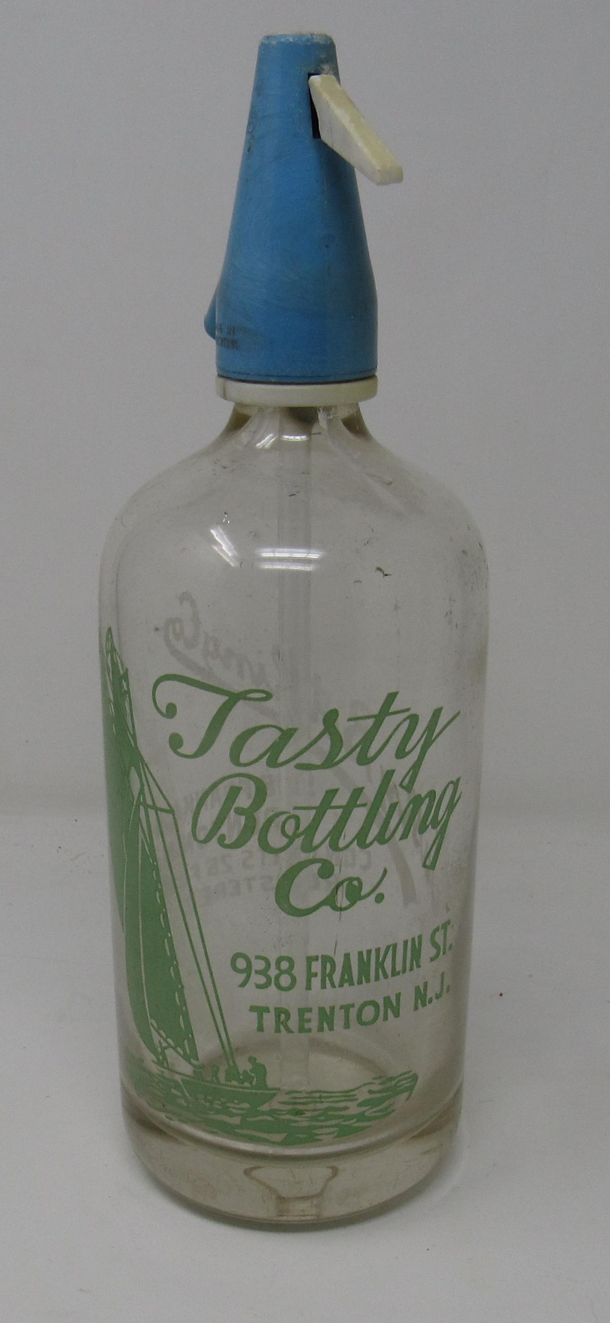 Tasty Bottling Co Trenton NJ Seltzer Bottle: Approx 11 1/2" tall.