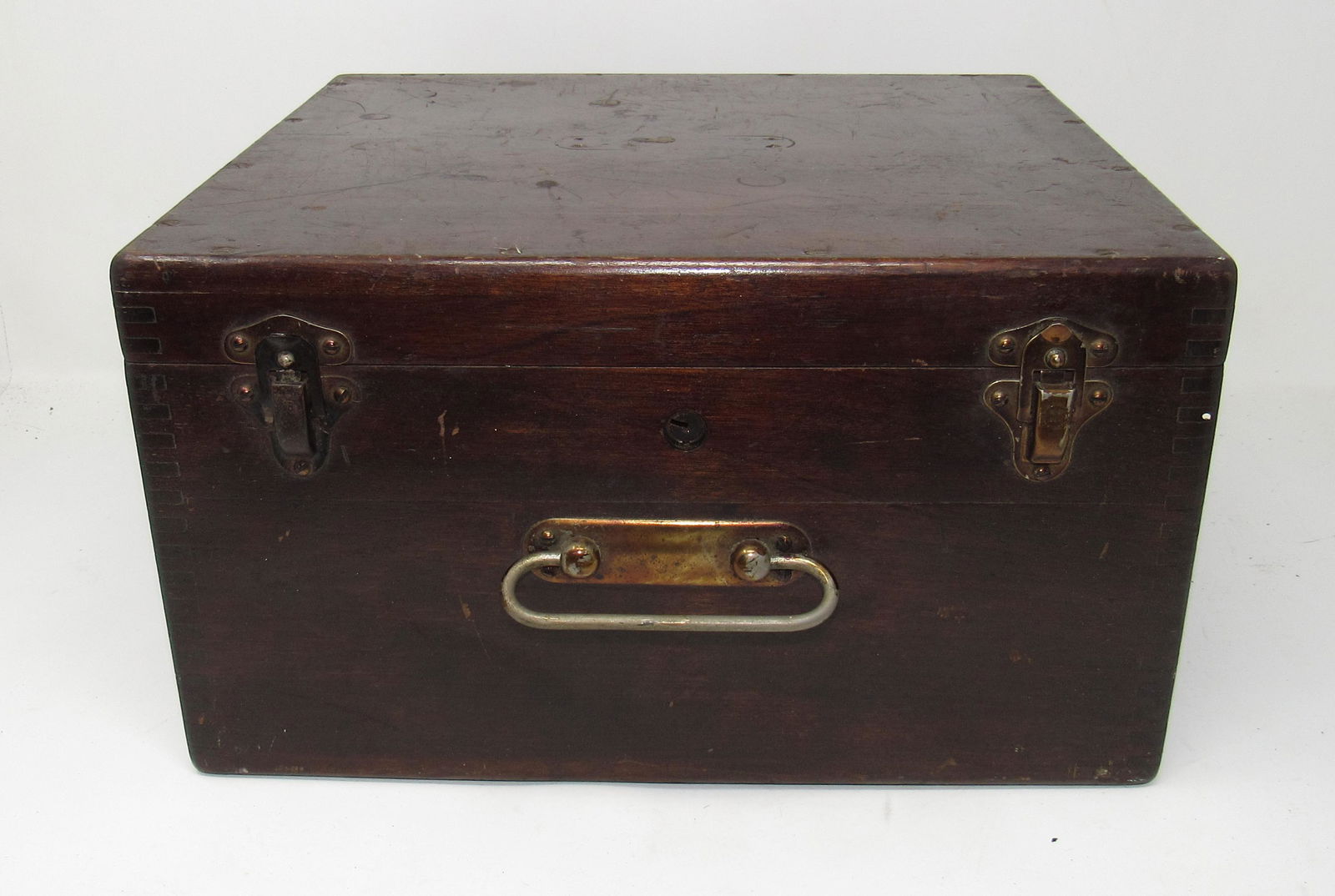 Divided Wooden Box: Approx 11" x 12 1/2" x 7" tall.