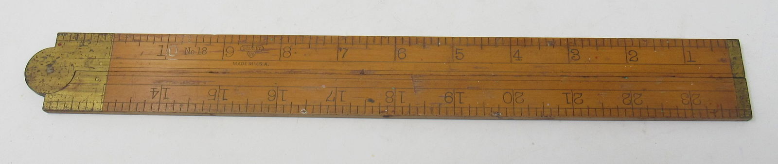 Stanley No 18 Wooden & Brass 24" Rule: 24"