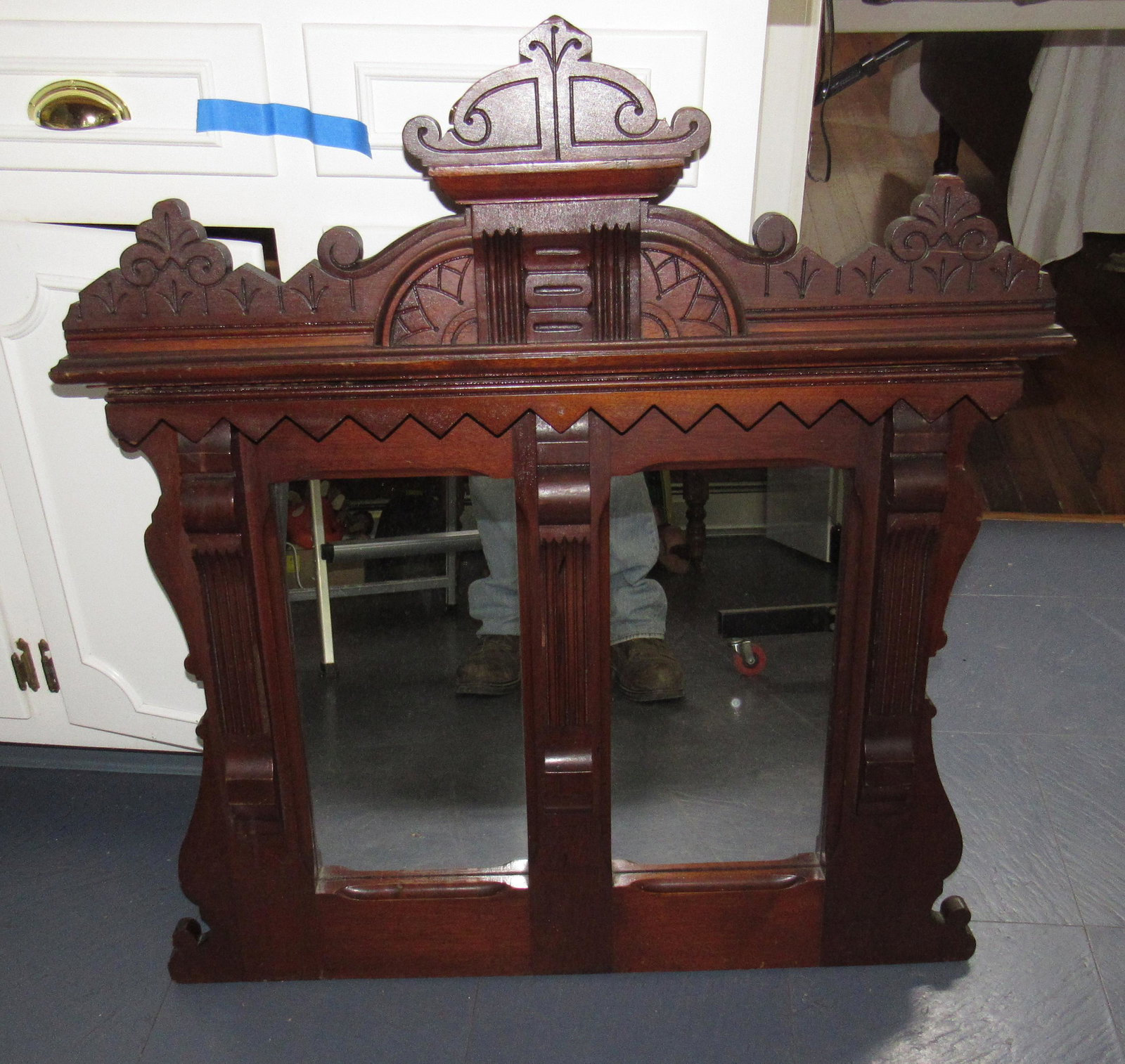 Victorian Mirror: Apprx 30 1/2" x 34 1/2" tall.