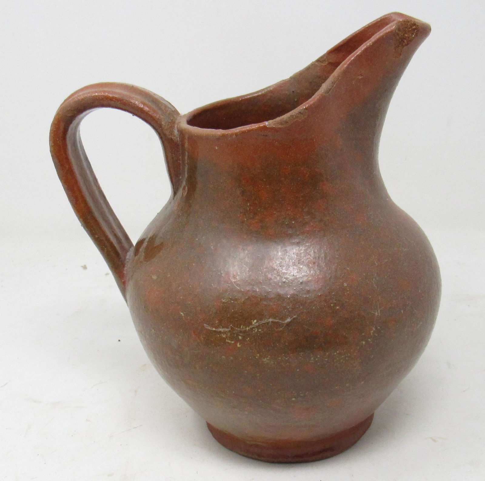 Redware Pitcher: Approx 8 1/8" tall