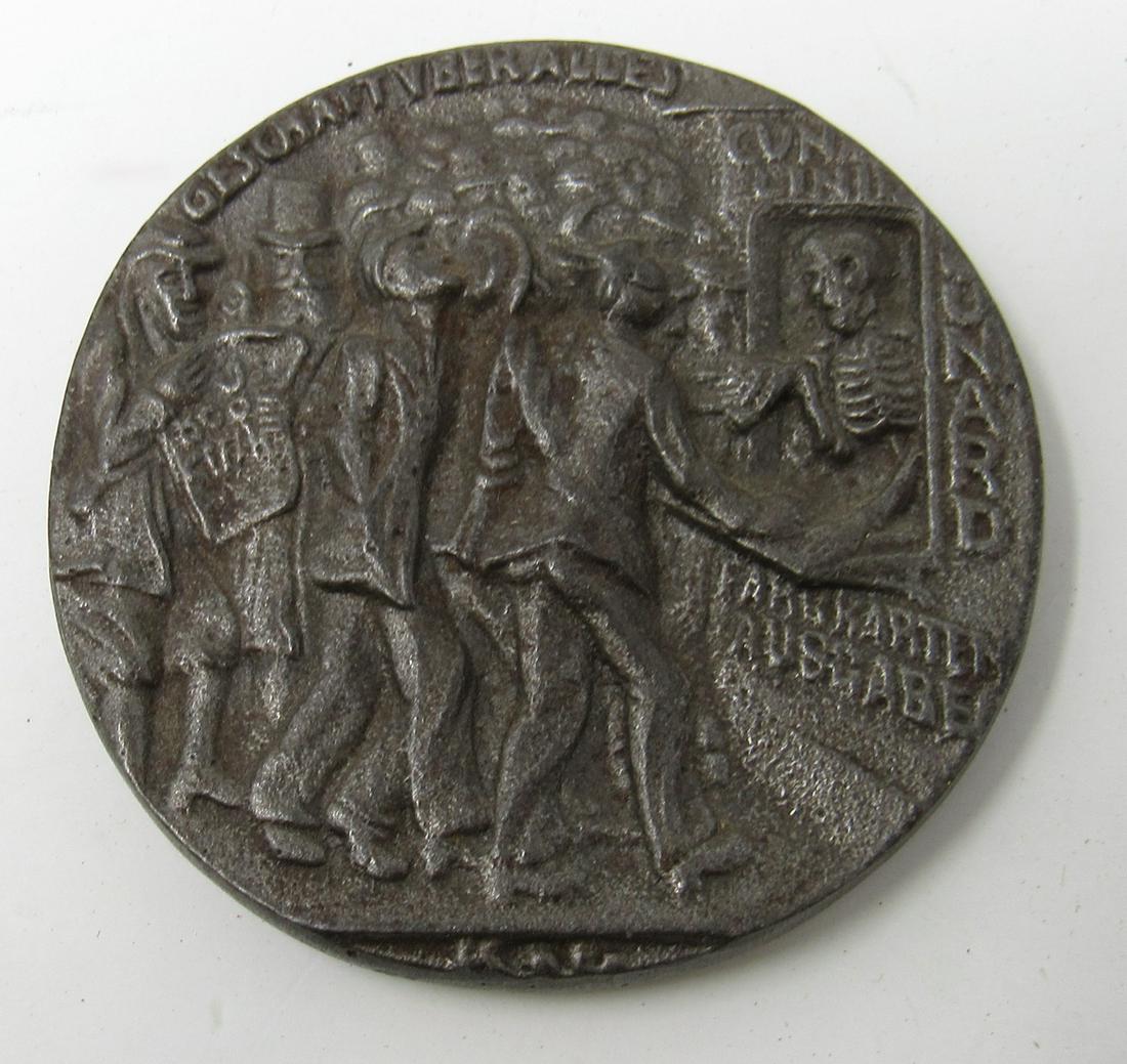 1915 German Sinking Ship Bar WW I Medal: Keine Bann Ware Lusitania. Approx 2 1/8" in diameter