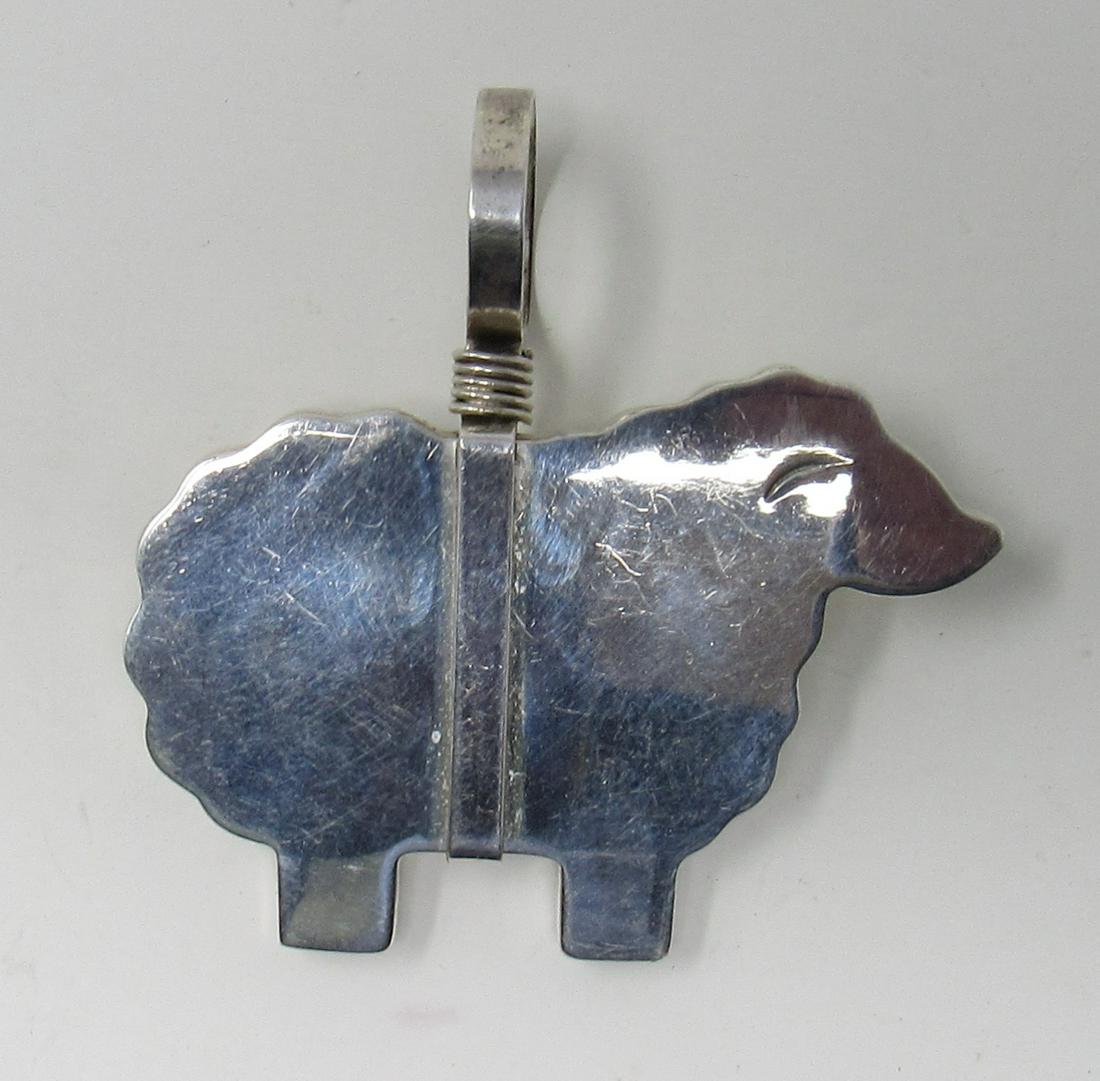 Mexico Sterling Silver Sheep Charm 925: Approx 2 1/2" x 2 1/2" . Weighs apprx 30 grams