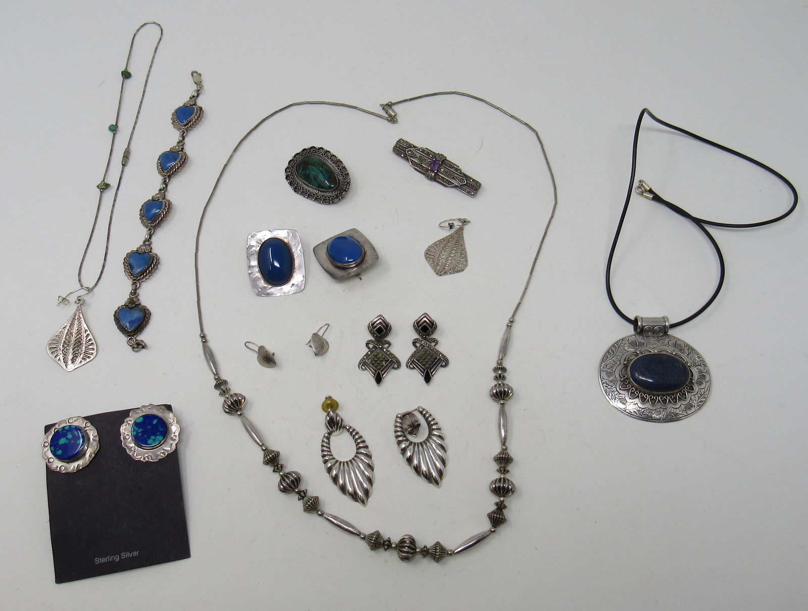 Sterling Silver Lapis Malachite & Etc Jewelry: Getting all pictured