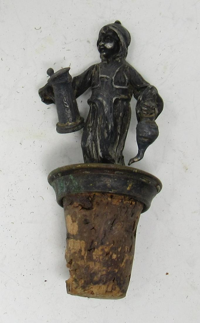 Antique Man with Stein Bottle Stopper: Approx 3" tall.