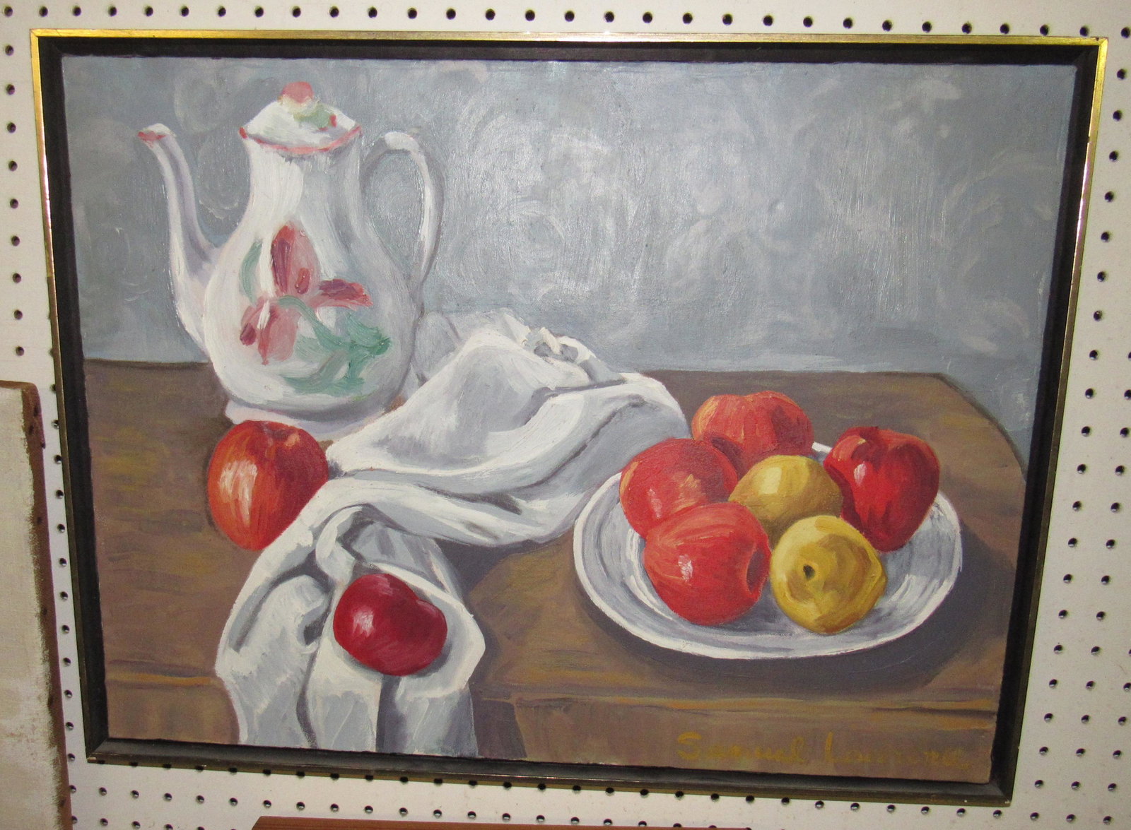 Samuel Laurence Oil on Canvas Still Life Painting: Approx 19" x 25 1/2"