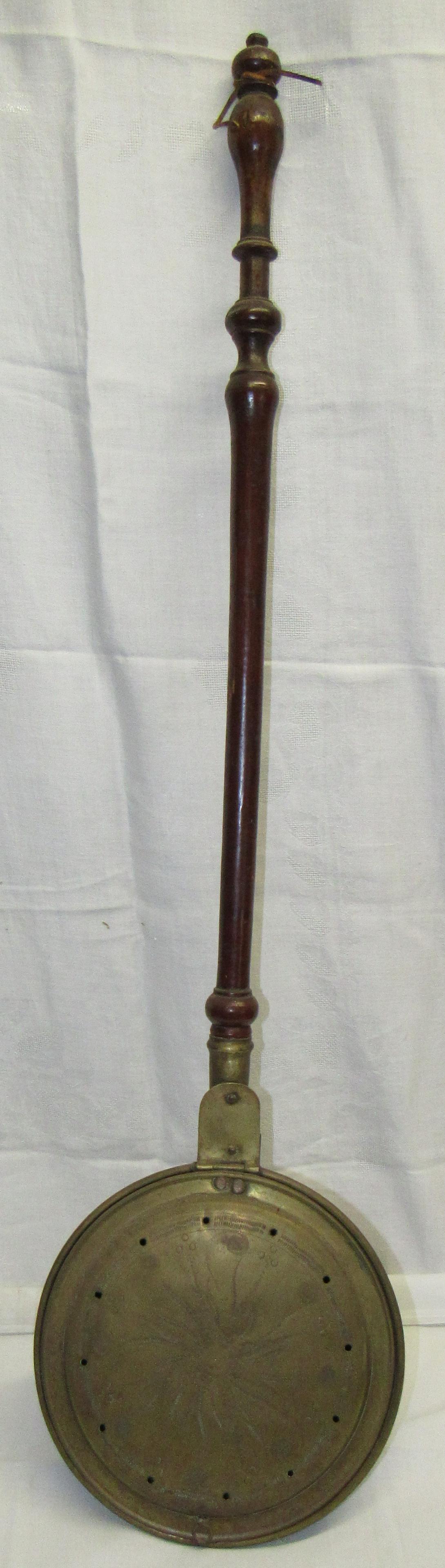Brass Bed Warmer: Approx 11" in diameter and 43" long
