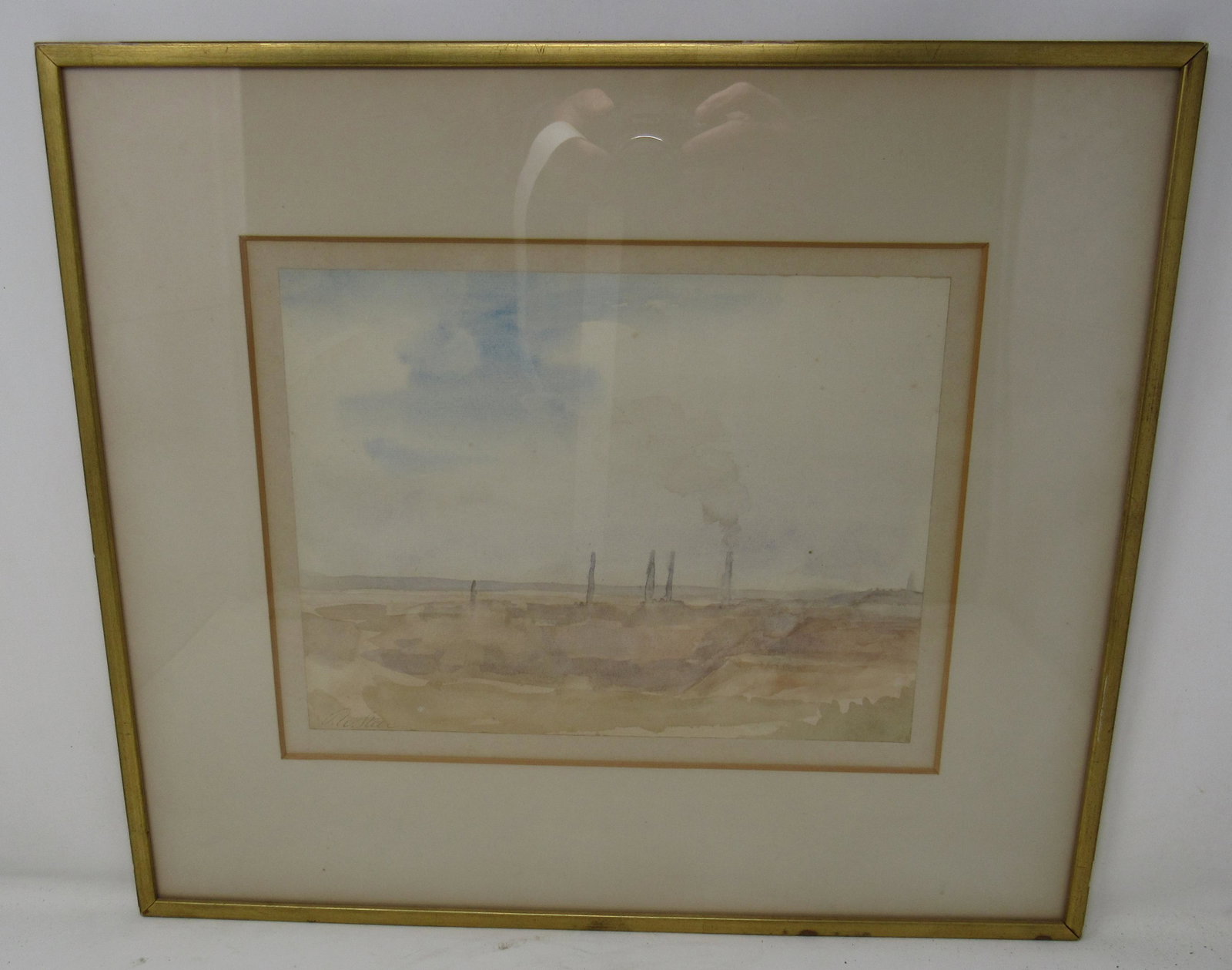 1932 P Wilson Steer Watercolor: Approx 17 1/2" x 20"