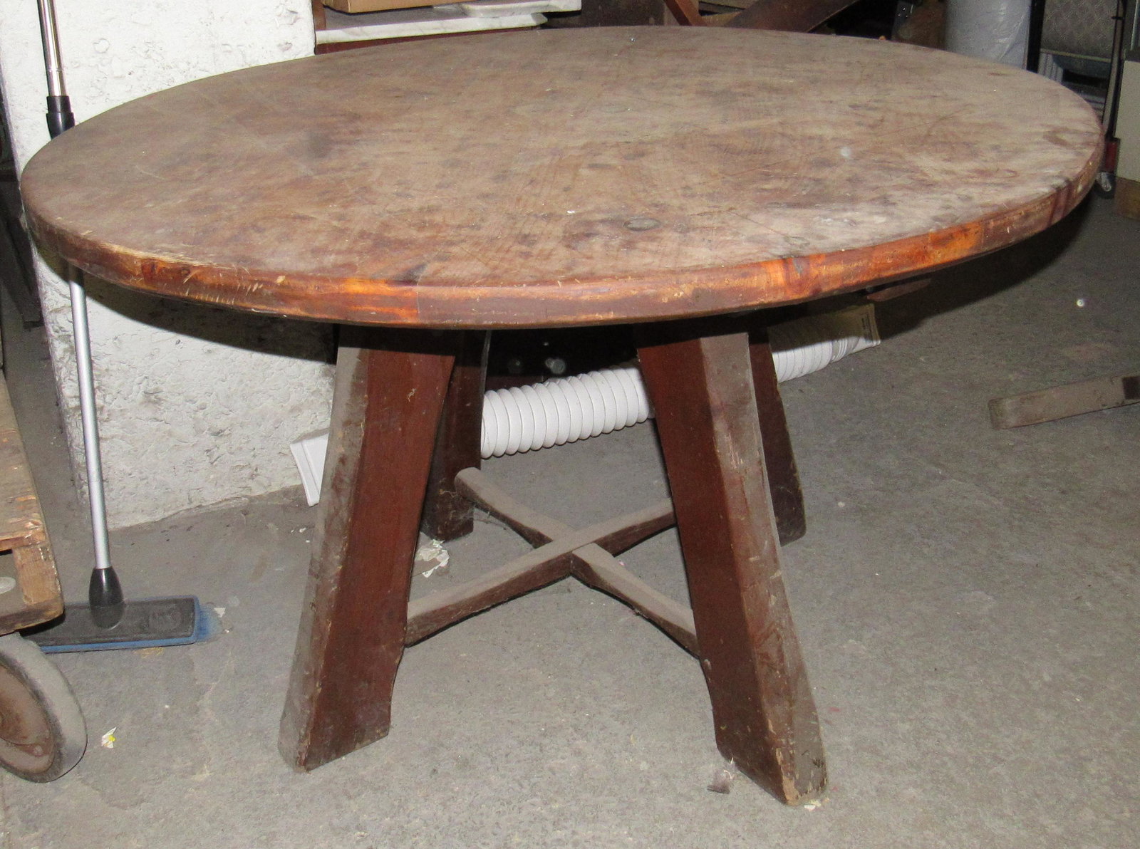 Round Table: Apprx 47 1/2" diameter and 29 1/2" tall