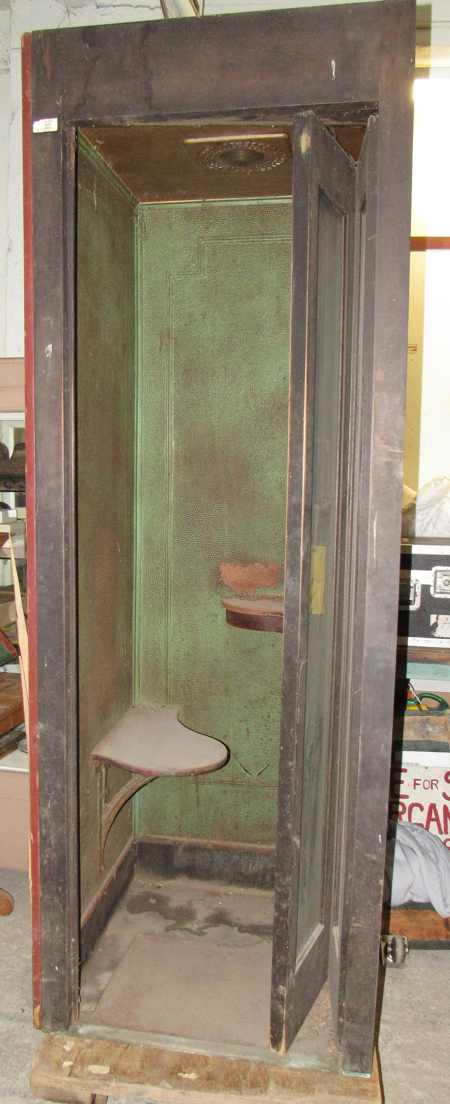 Antique Telephone Booth: Approx 30" x 31" x 83 1/4" tall