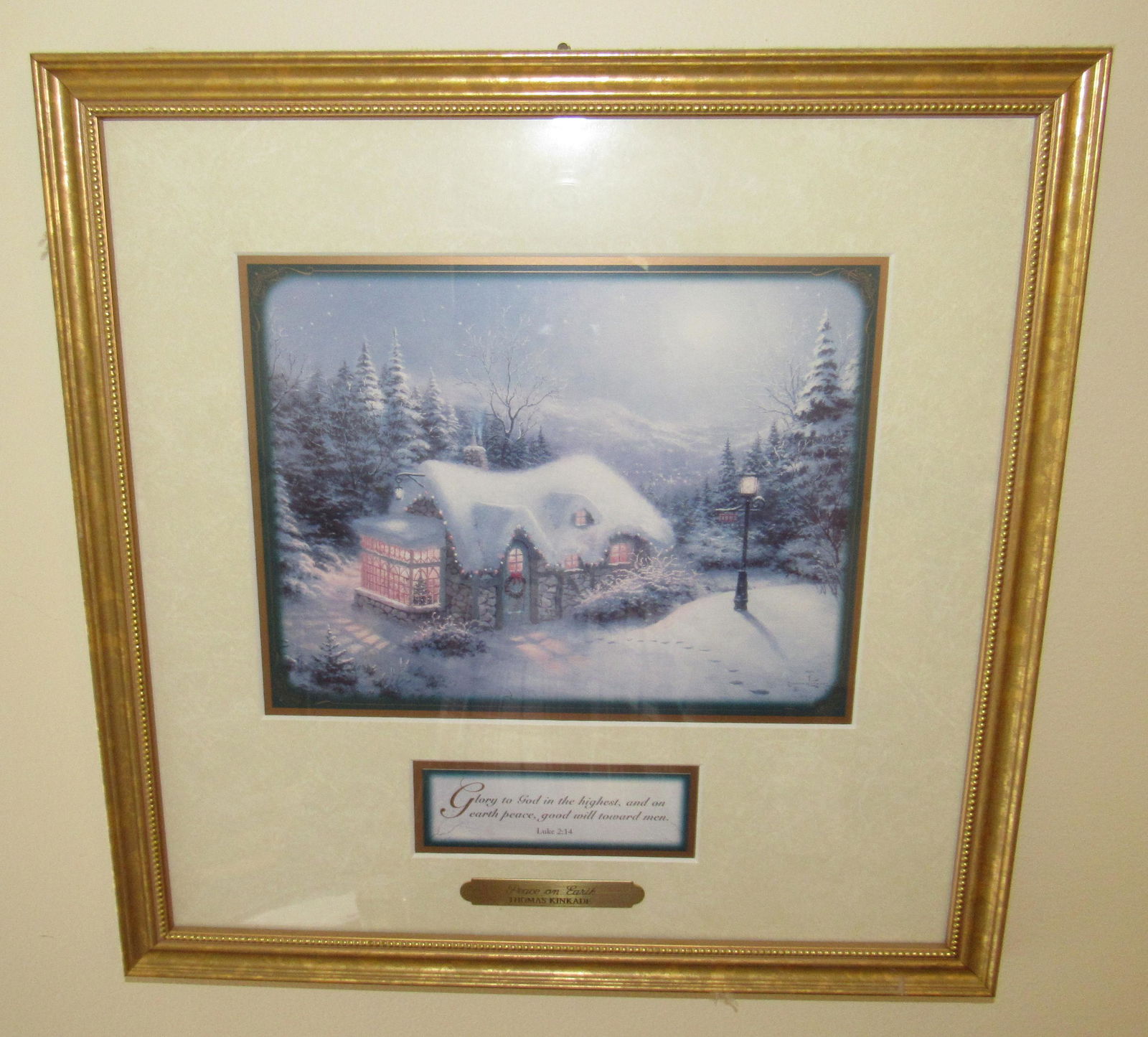 Thomas Kinkade Peace on Earth Print: Approx 14 1/4" x 14 1/4"