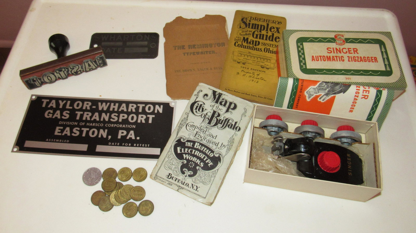 Taylor Wharton Plaques Singer Zigzagger: Also includes all pictured with Easton Stamp