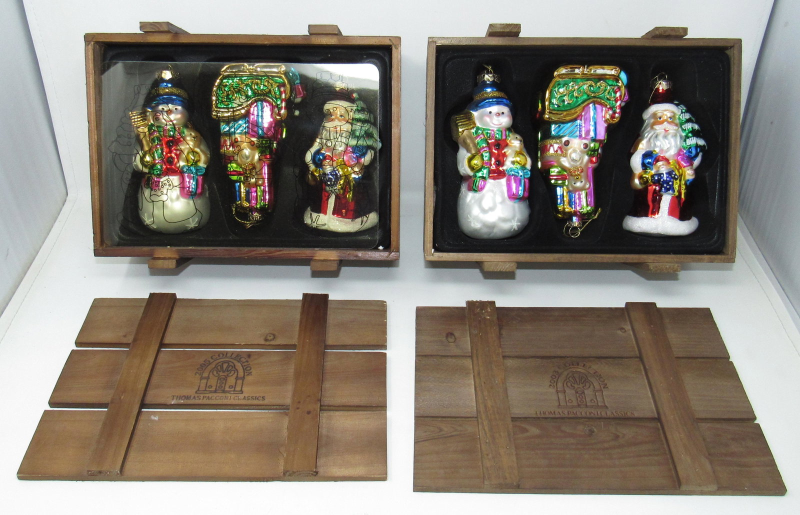 2003 & 2005 Charles Pacconi Christmas Ornaments: Apprx 6" tall